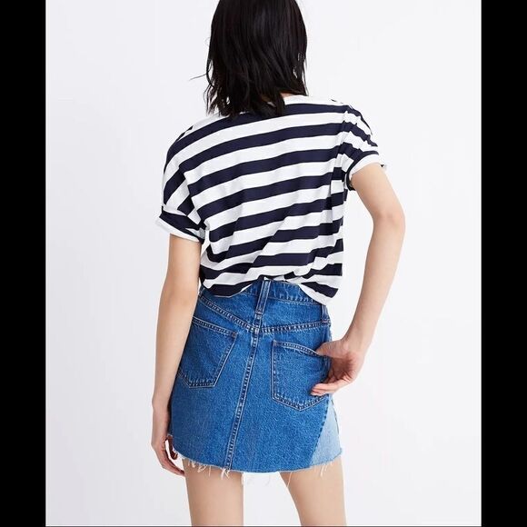 Madewell Rigid Denim A-Line Mini Skirt: Pieced Edition - Picture 3 of 11